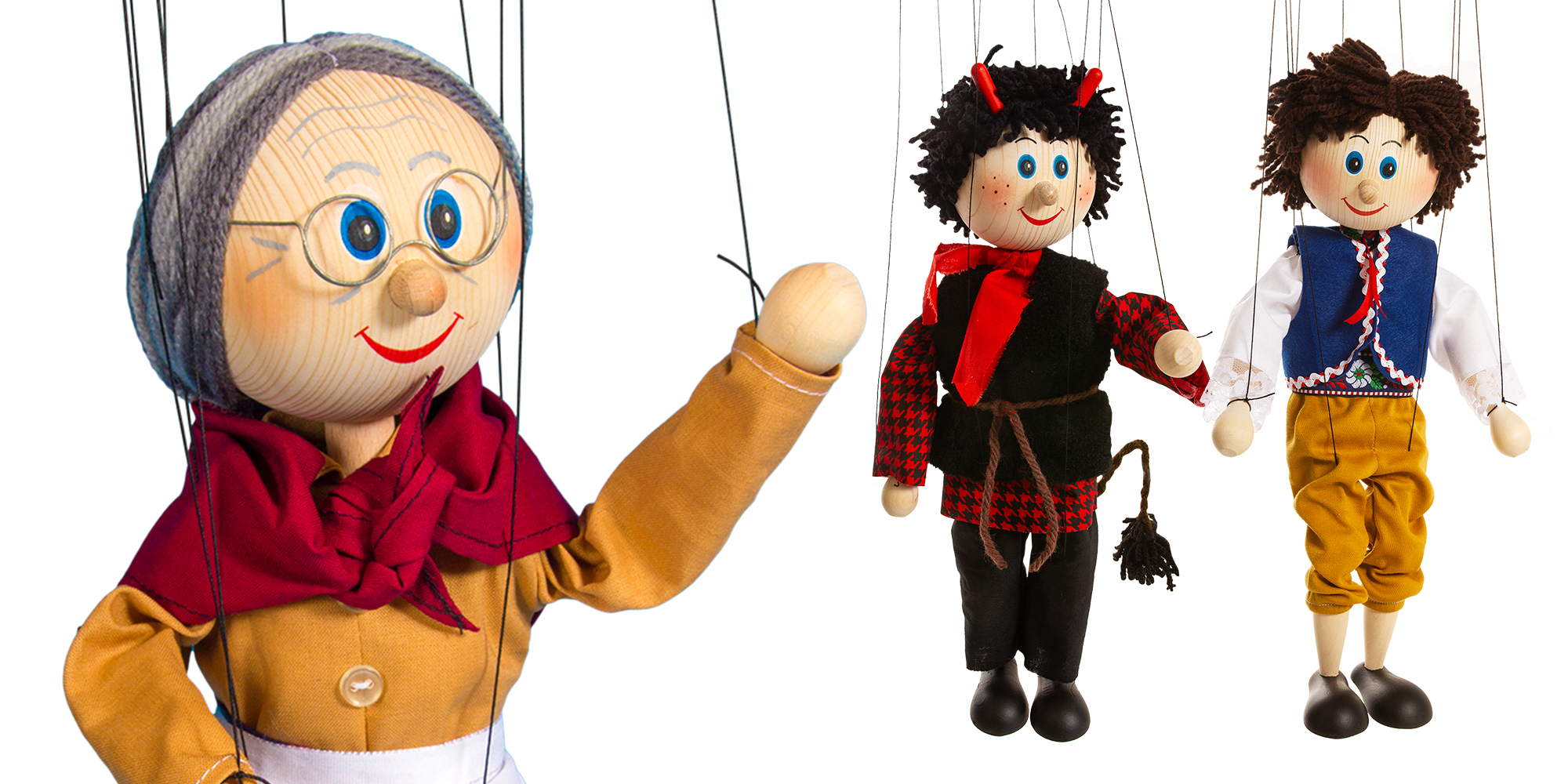 Loutky dřevěné 35 cm